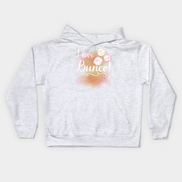 I Love Bunco Pastel Cloud Kids Hoodie by MalibuSun